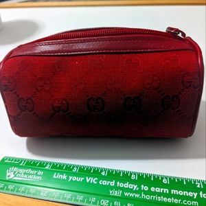 Gucci red cosmetic tube bag